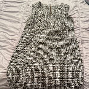 Calvin Klein Black and White Tweed Dress